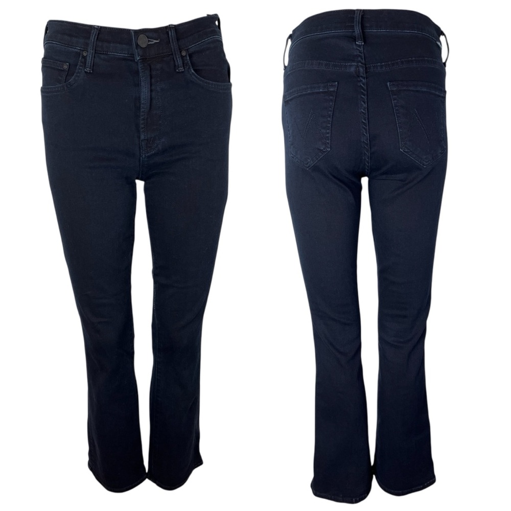 Mother The Insider Ankle High Rise Bootcut Jeans in Holding Hands Dark Wash - Picture 12 of 12